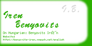 iren benyovits business card